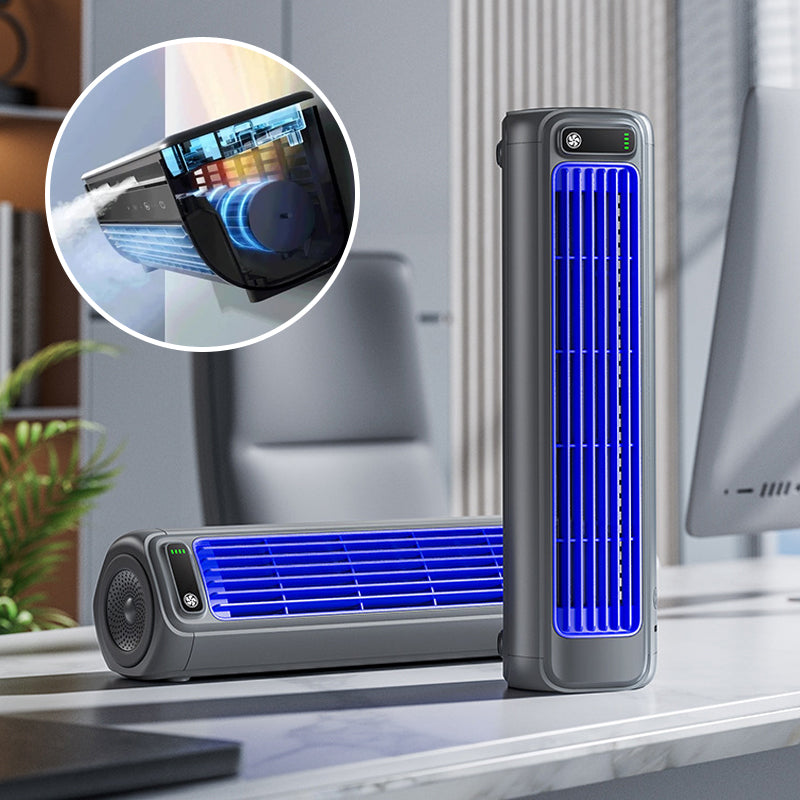 Draagbare Aircooler met LED – 2-in-1 Ventilator en Luchtreiniger voor Thuis en Kantoor