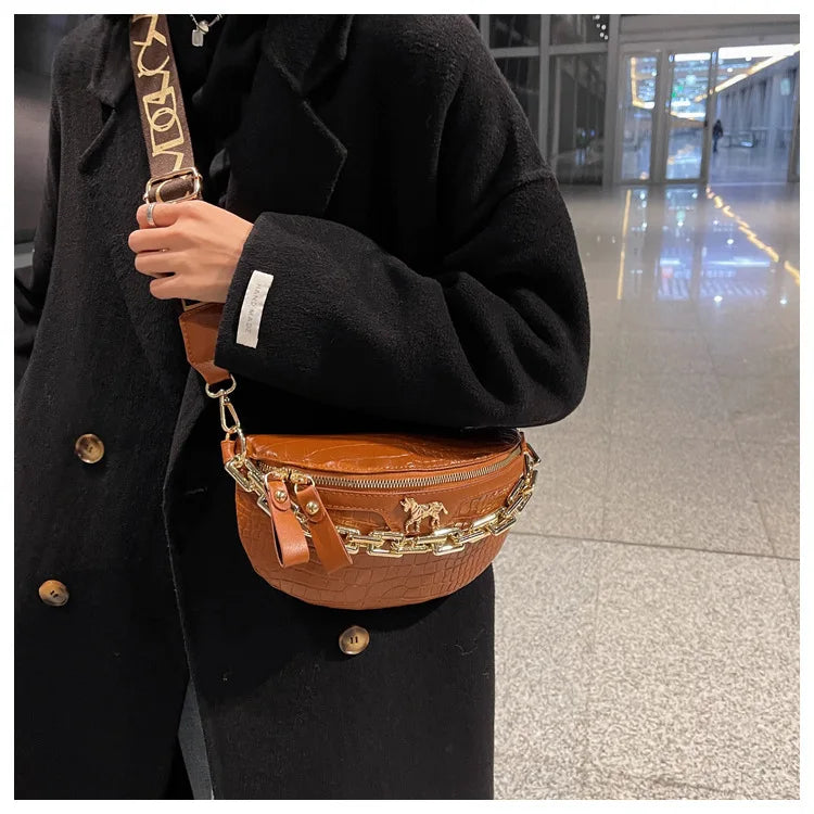 Luxe Crossbody Heuptas met Gouden Ketting – Trendy & Praktisch