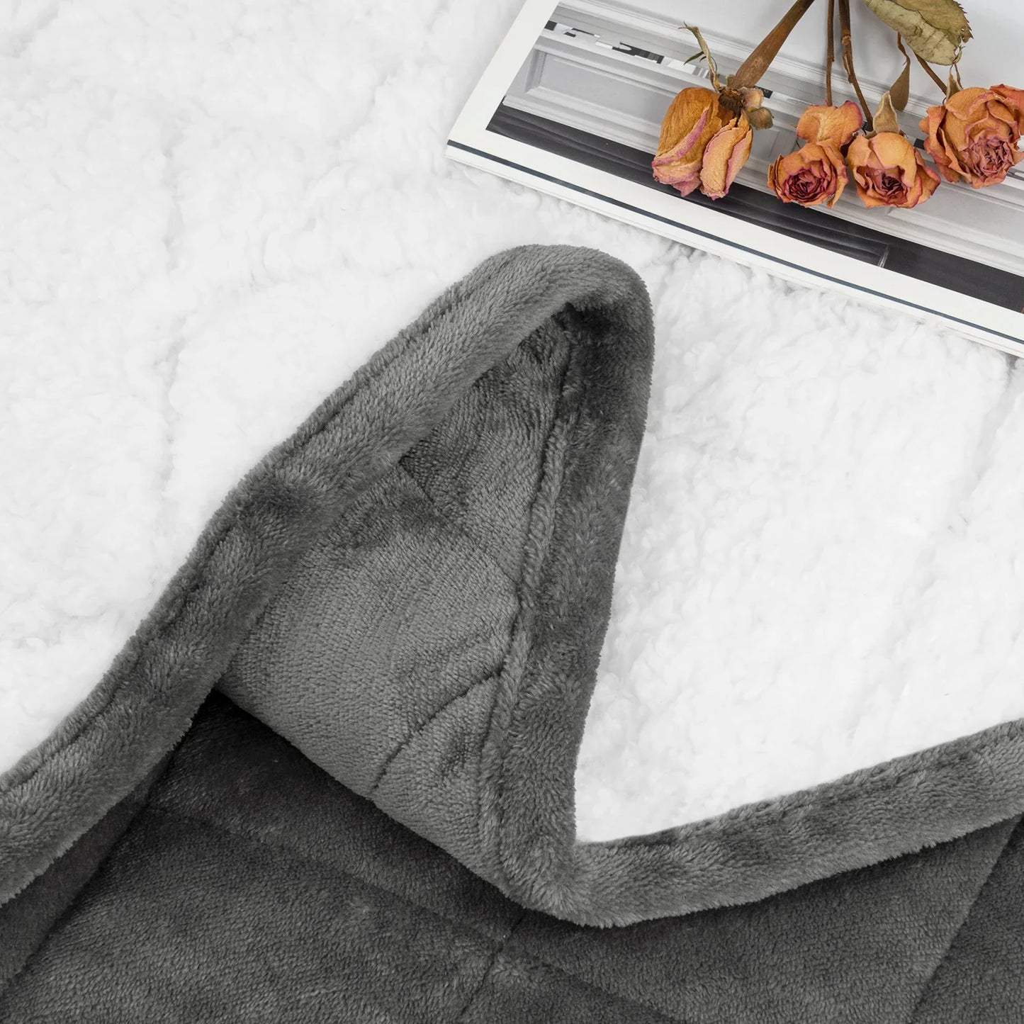 Sherpa Fleece Deken Grijs – Zachte en Warme Winterdeken met Dubbele Laag