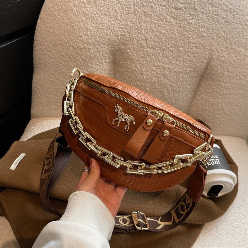 Luxe Crossbody Heuptas met Gouden Ketting – Trendy & Praktisch