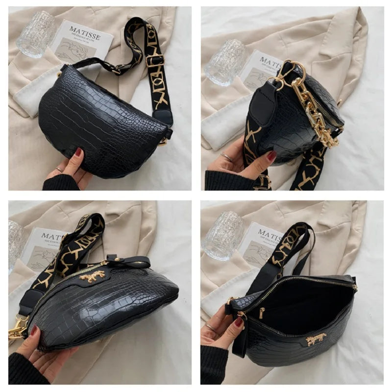Luxe Crossbody Heuptas met Gouden Ketting – Trendy & Praktisch
