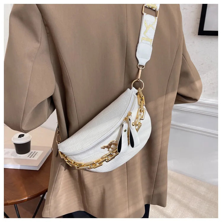 Luxe Crossbody Heuptas met Gouden Ketting – Trendy & Praktisch