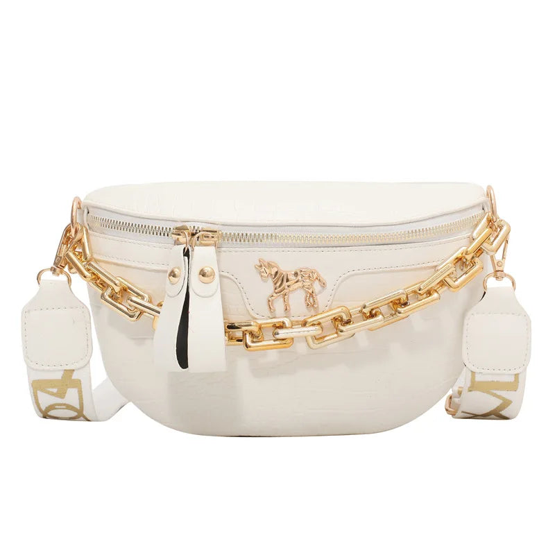 Luxe Crossbody Heuptas met Gouden Ketting – Trendy & Praktisch