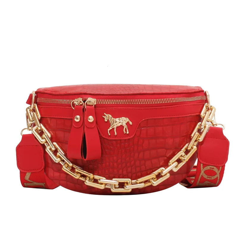 Luxe Crossbody Heuptas met Gouden Ketting – Trendy & Praktisch