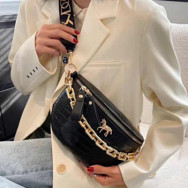 Luxe Crossbody Heuptas met Gouden Ketting – Trendy & Praktisch