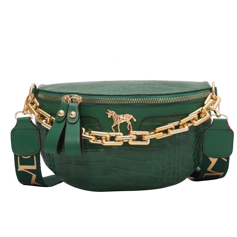 Luxe Crossbody Heuptas met Gouden Ketting – Trendy & Praktisch