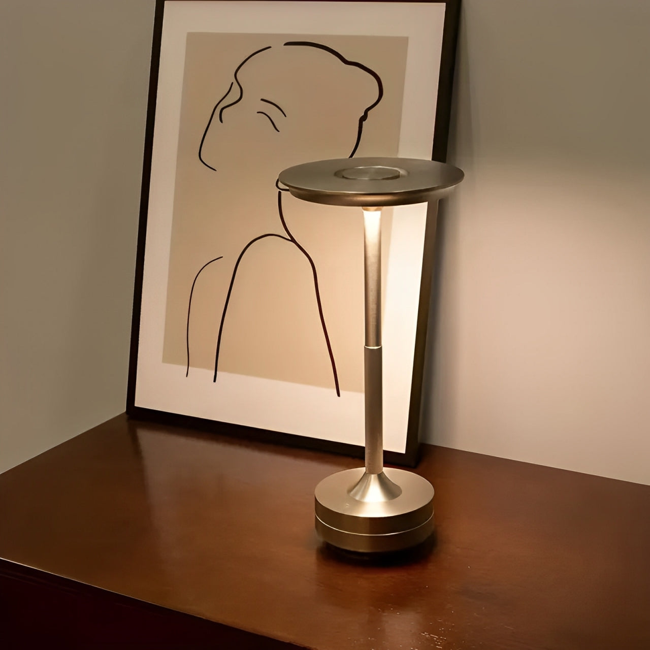 Dimbare Draadloze Tafellamp – LED Touch Lamp | Oplaadbaar & Modern Design | Goud/Zwart