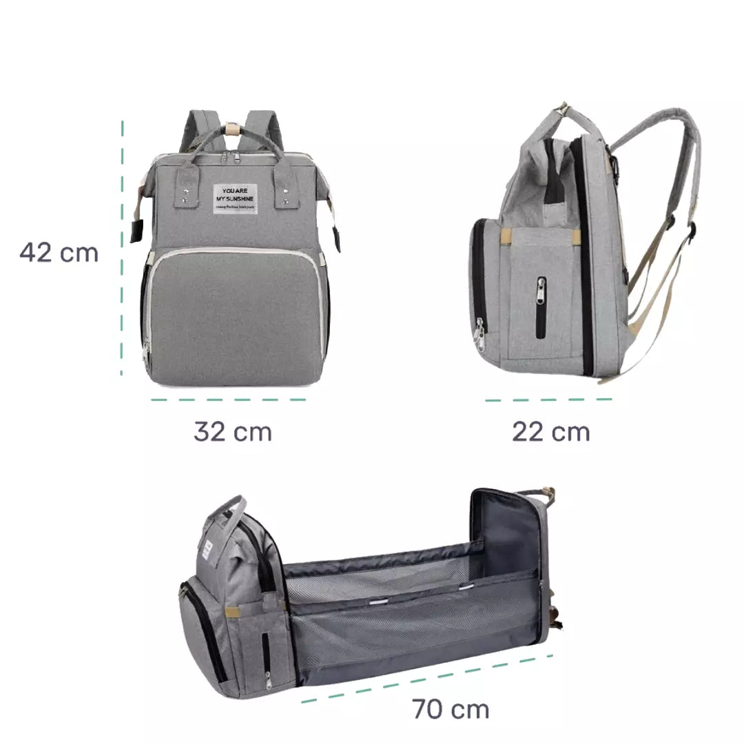 Multifunctionele Luierrugtas met Babybed & USB Oplaadpoort – Waterdicht & Ruim