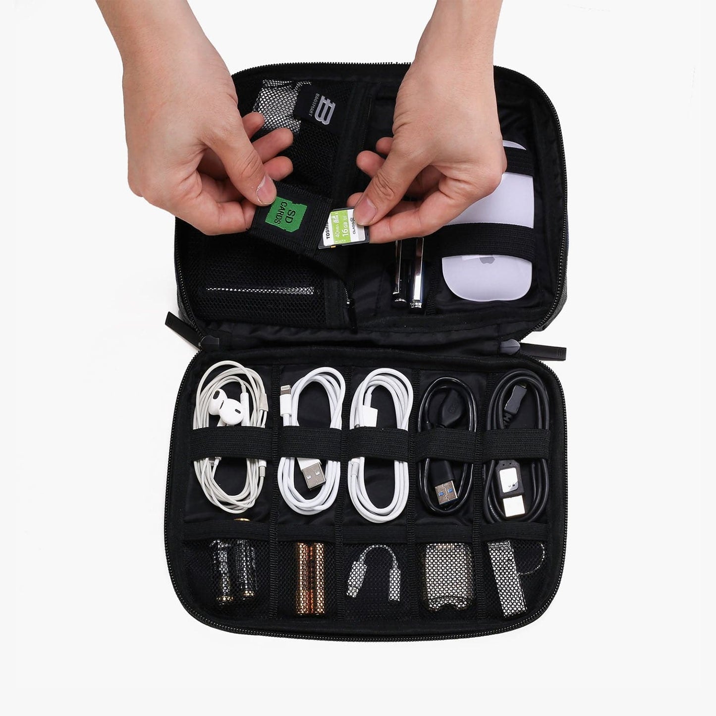 Grijze Tech Organizer – Waterdichte Kabeltas voor Reizen en Dagelijks Gebruik