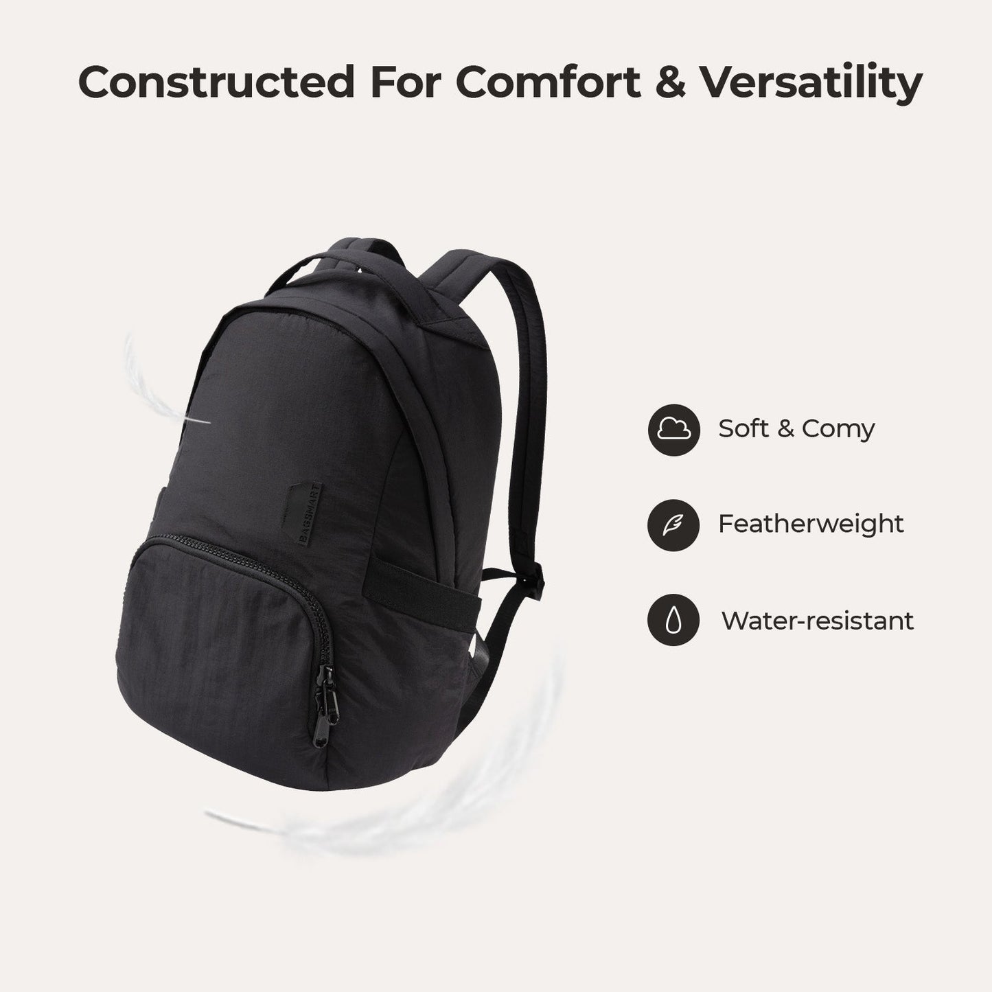 Lichtroze Rugzak met Meerdere Vakken – Comfortabel & Waterafstotend voor School, Werk of Reizen