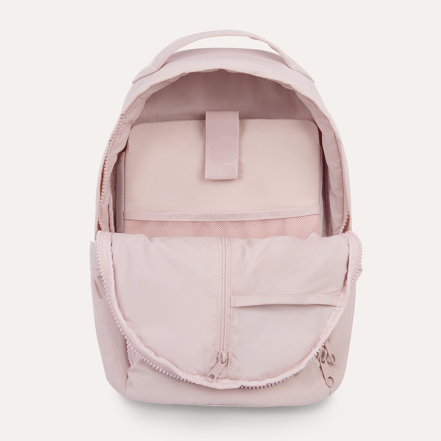 Lichtroze Rugzak met Meerdere Vakken – Comfortabel & Waterafstotend voor School, Werk of Reizen