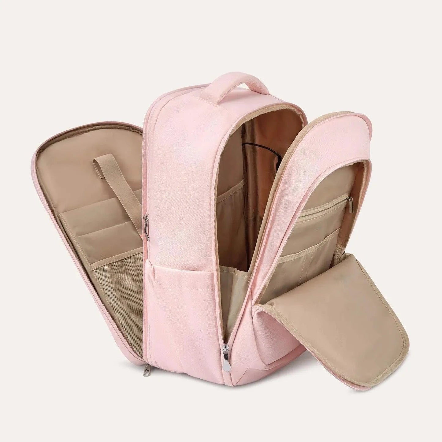 Luxe Roze Rugzak – Waterafstotende Laptop & Schooltas met USB-aansluiting