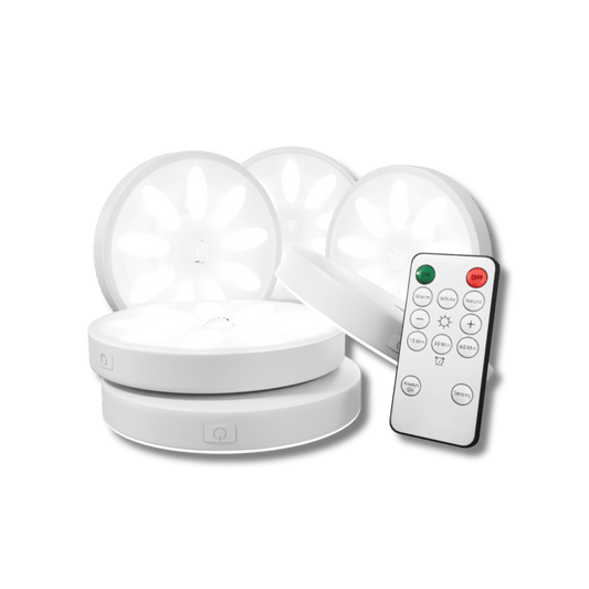 LED Puck Lights met Afstandsbediening – Dimbare Onderkastverlichting | Plakbare Spots – 3 Lichtstanden