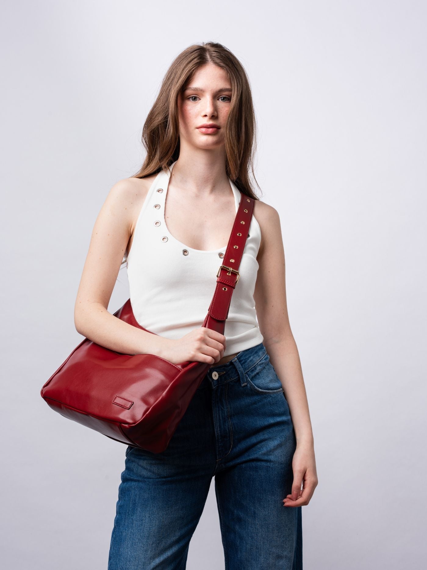 Zwarte Schoudertas – Minimalistisch & Ruim Design van Vegan Leer