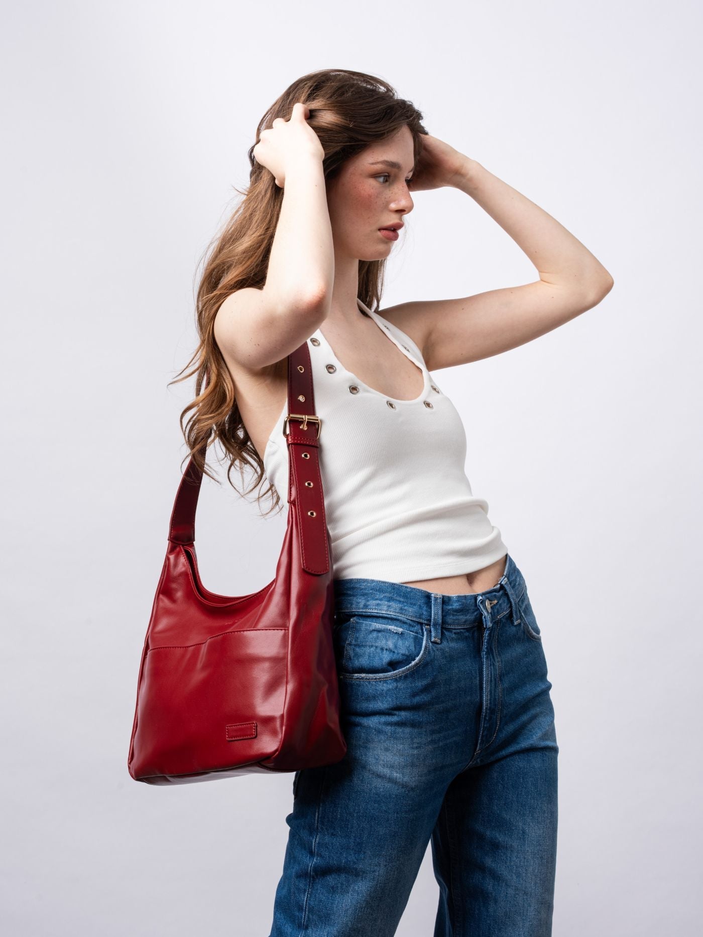 Zwarte Schoudertas – Minimalistisch & Ruim Design van Vegan Leer