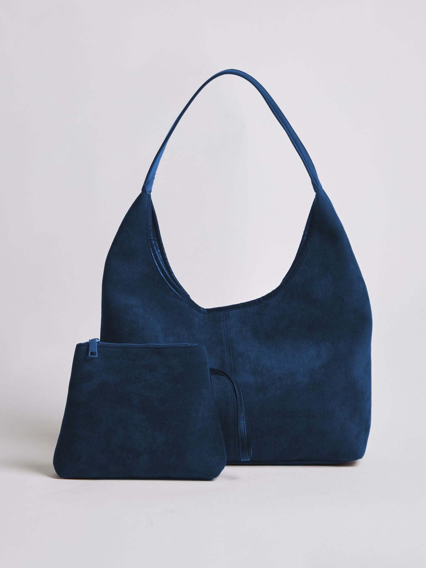 Zwarte Suède Schoudertas – Minimalistisch & Ruim Design