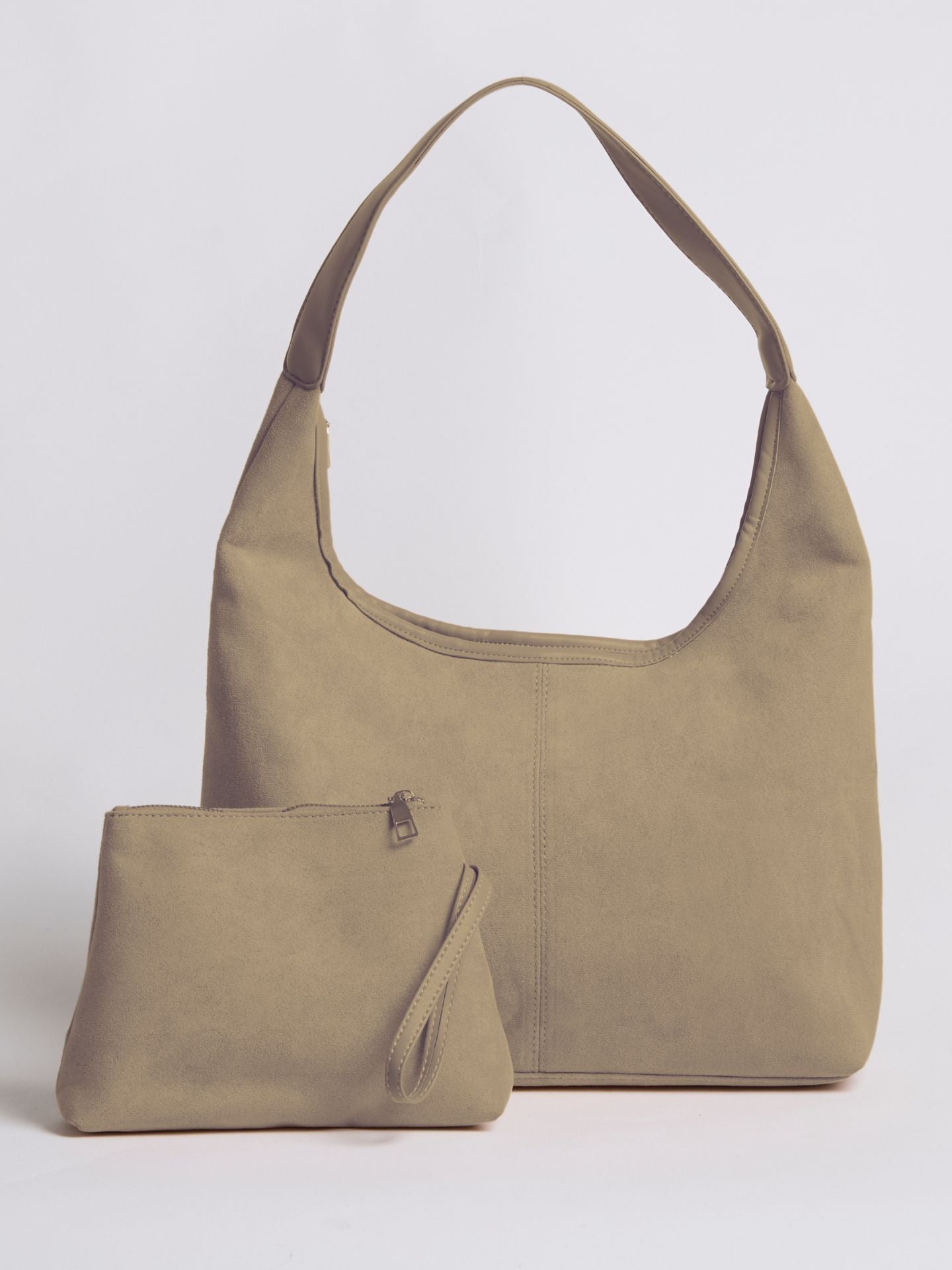 Zwarte Suède Schoudertas – Minimalistisch & Ruim Design