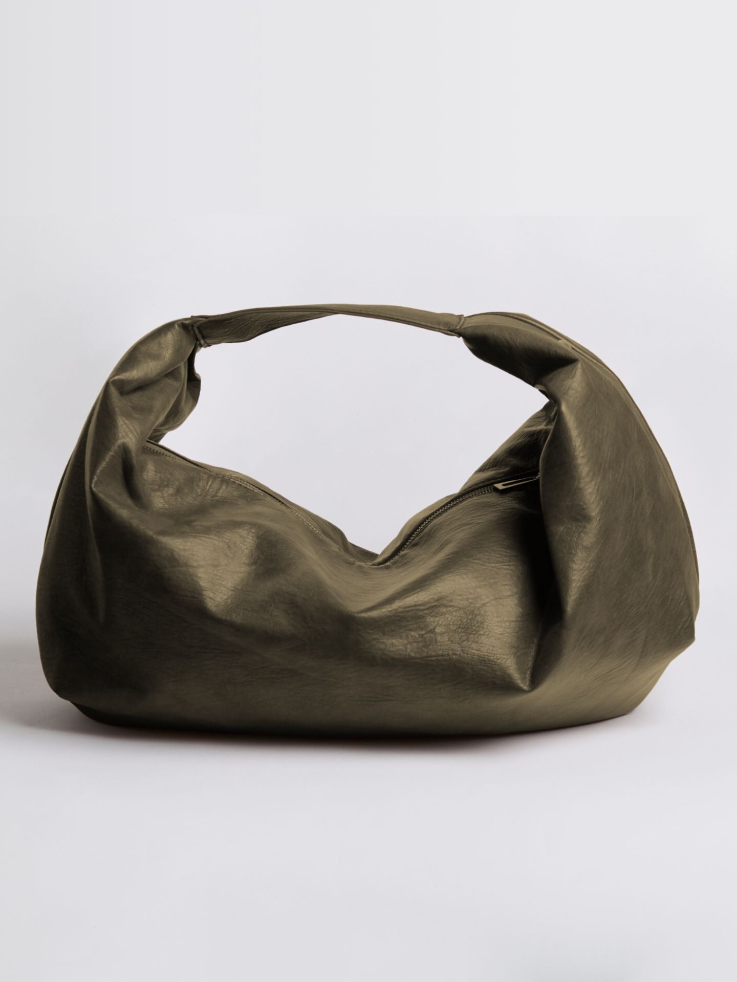 Liorra Vegan Leren Zachte Hobo Schoudertas Zwart – Casual & Comfortabel