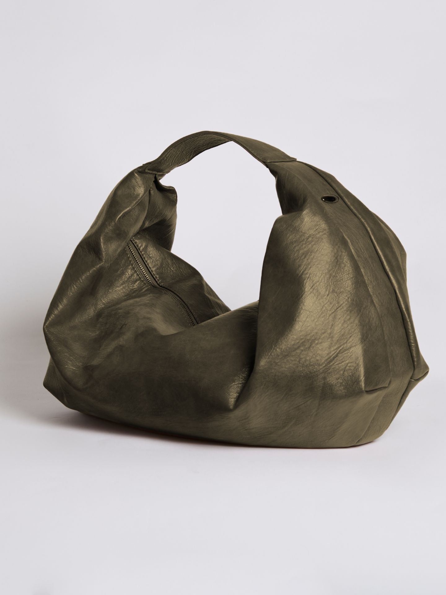 Liorra Vegan Leren Zachte Hobo Schoudertas Zwart – Casual & Comfortabel