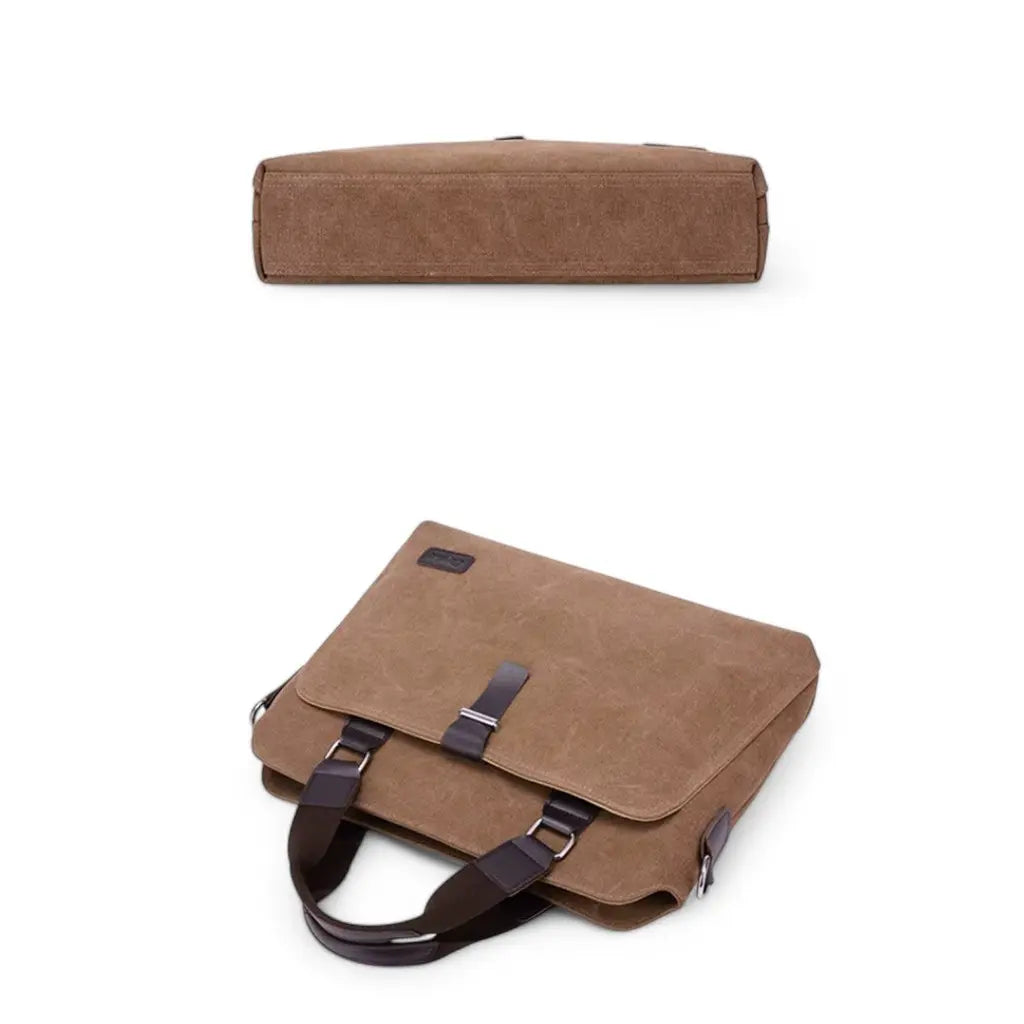 Canvas Laptoptas Bruin – Lichtgewicht & Duurzaam