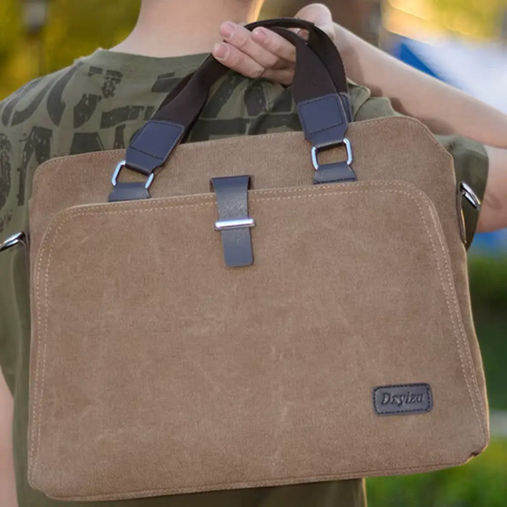 Canvas Laptoptas Bruin – Lichtgewicht & Duurzaam