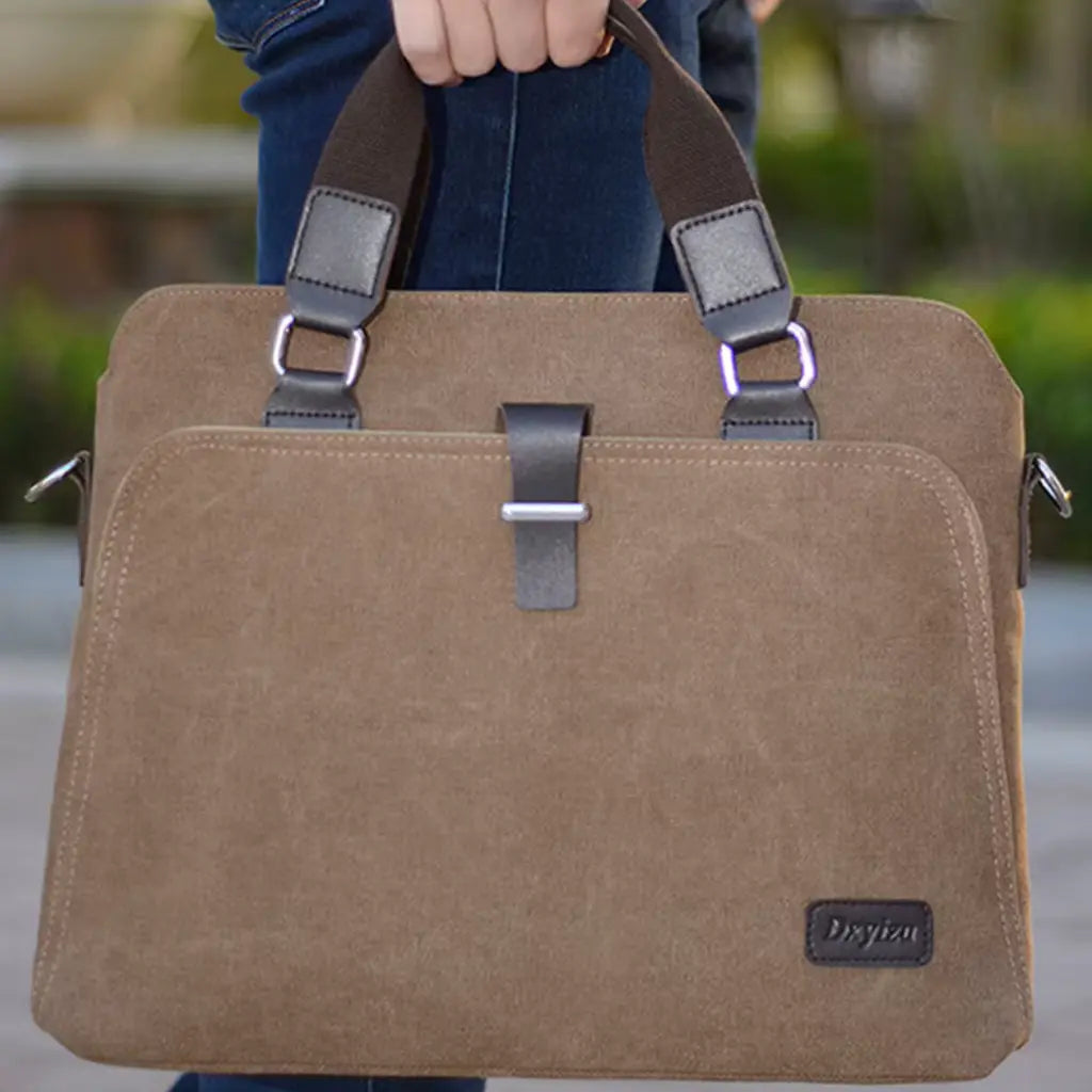 Canvas Laptoptas Bruin – Lichtgewicht & Duurzaam