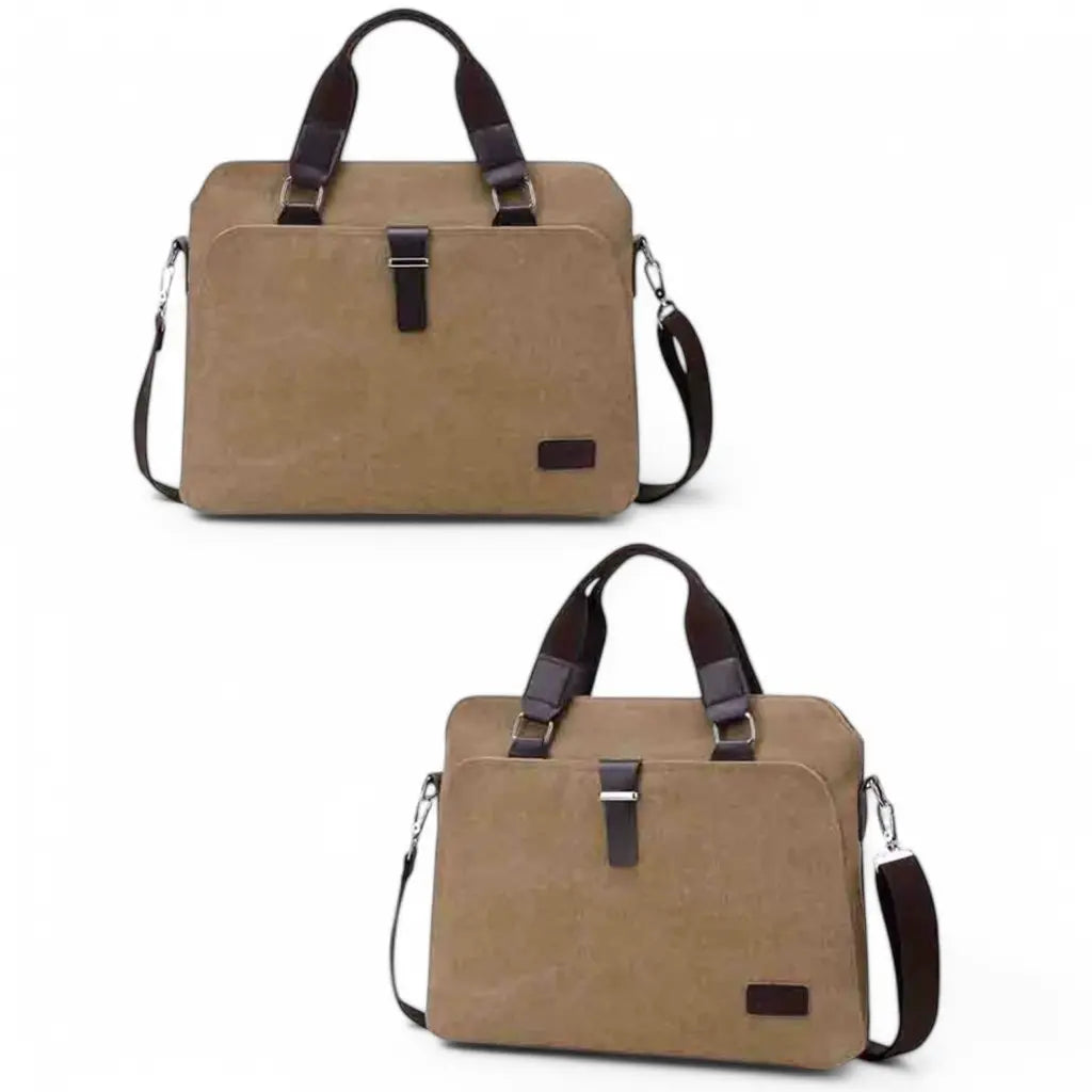 Canvas Laptoptas Bruin – Lichtgewicht & Duurzaam