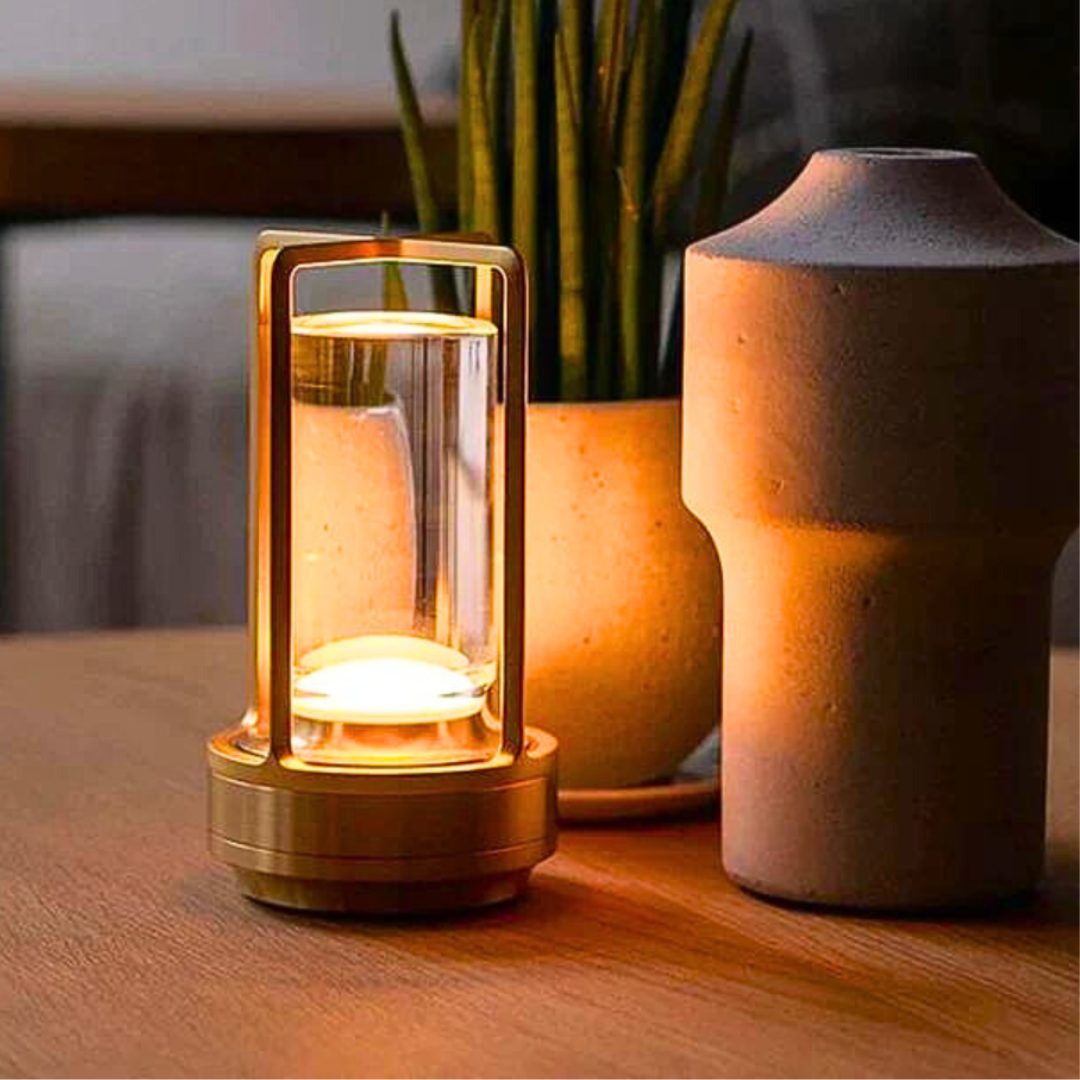 Vintage LED Tafellamp – Oplaadbare & Dimbare Designlamp | Warm Licht | Retro Look