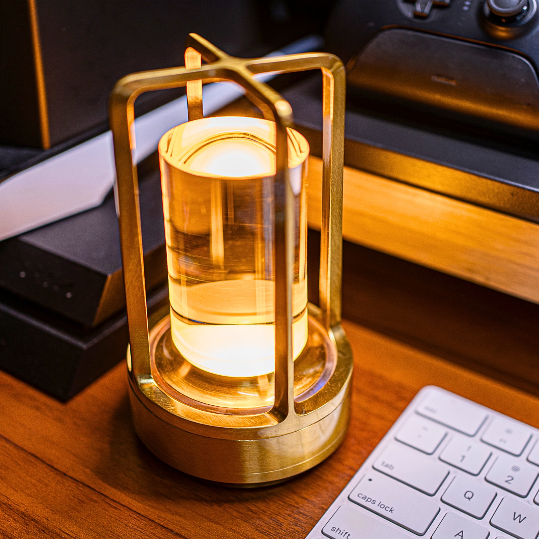 Vintage LED Tafellamp – Oplaadbare & Dimbare Designlamp | Warm Licht | Retro Look