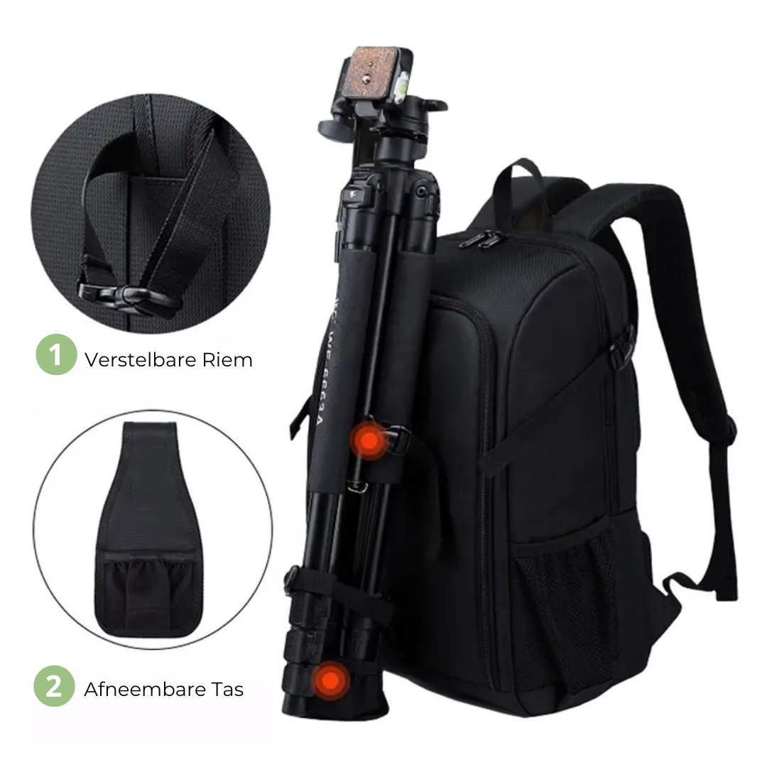 Cameratas Rugzak – Waterafstotend, Schokbestendig & Modulair (DSLR/SLR, 13.3″ Laptop)