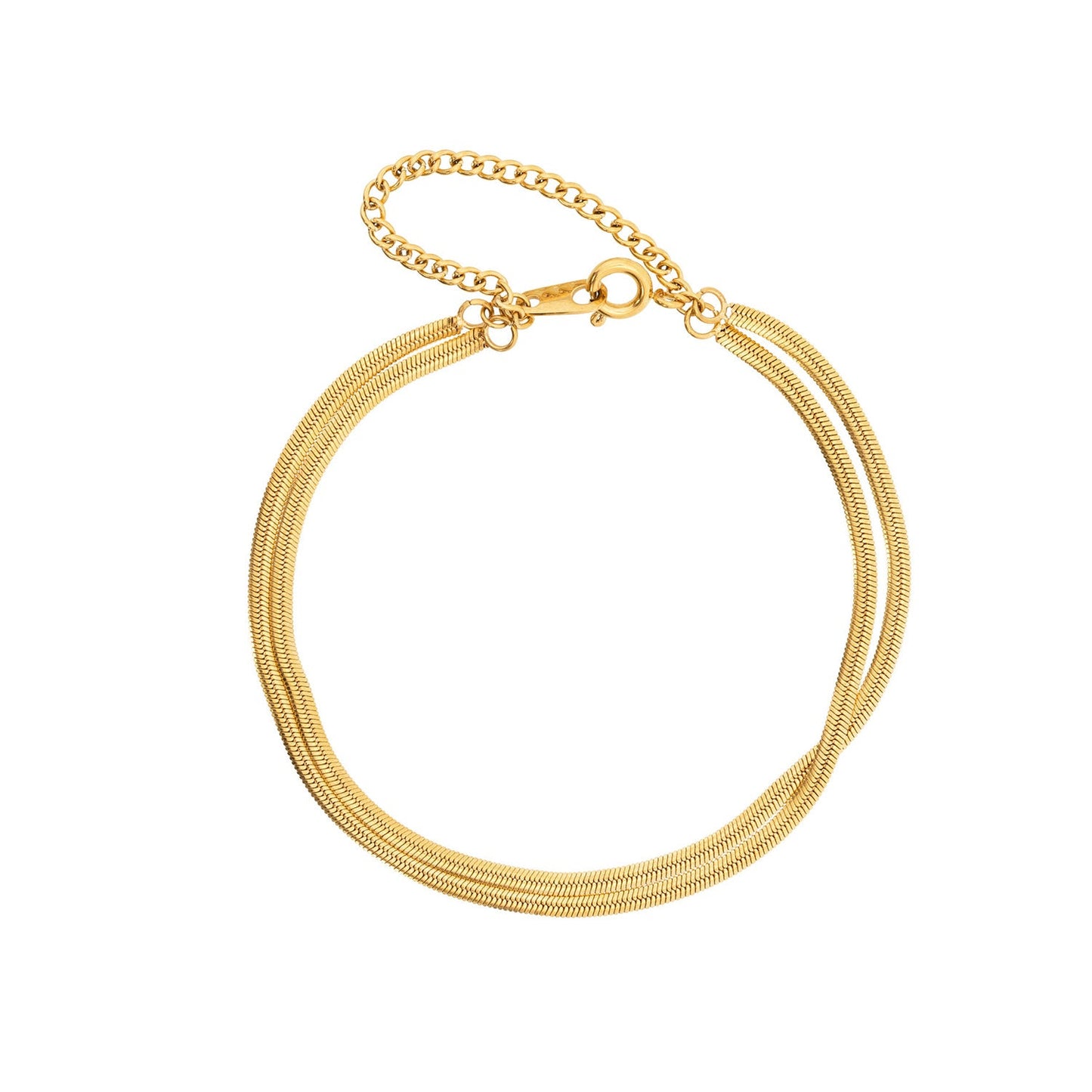 Goudkleurige Visgraat Armband – Elegant & Verstelbaar Dames Sieraad