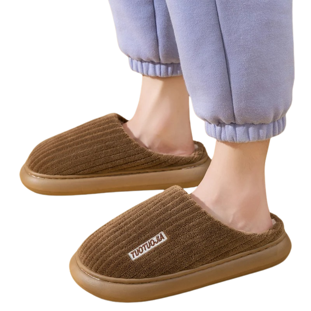 Dames Slip-In Pantoffels – Warme Huisschoenen met Platte Zool