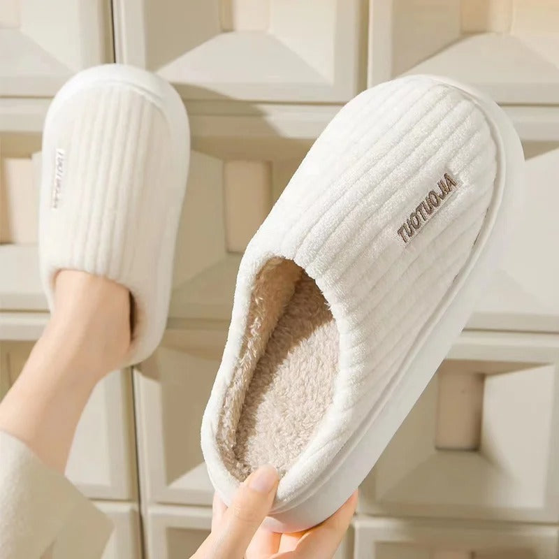 Dames Slip-In Pantoffels – Warme Huisschoenen met Platte Zool