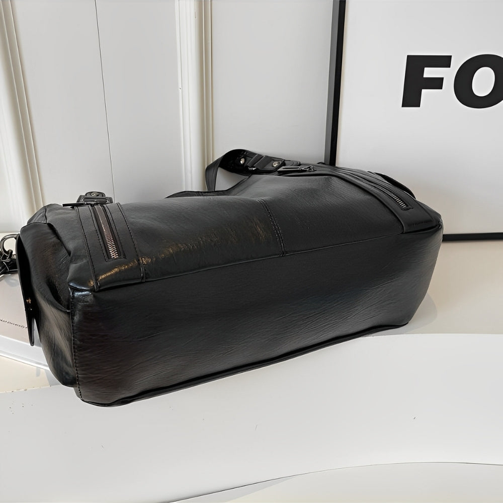 Dames Leren Schoudertas β Ruime Hobo Bag met Luxe Afwerking