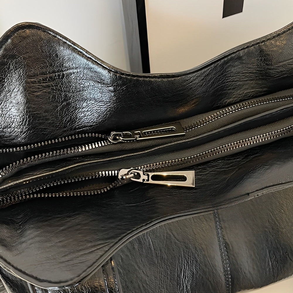 Dames Leren Schoudertas β Ruime Hobo Bag met Luxe Afwerking