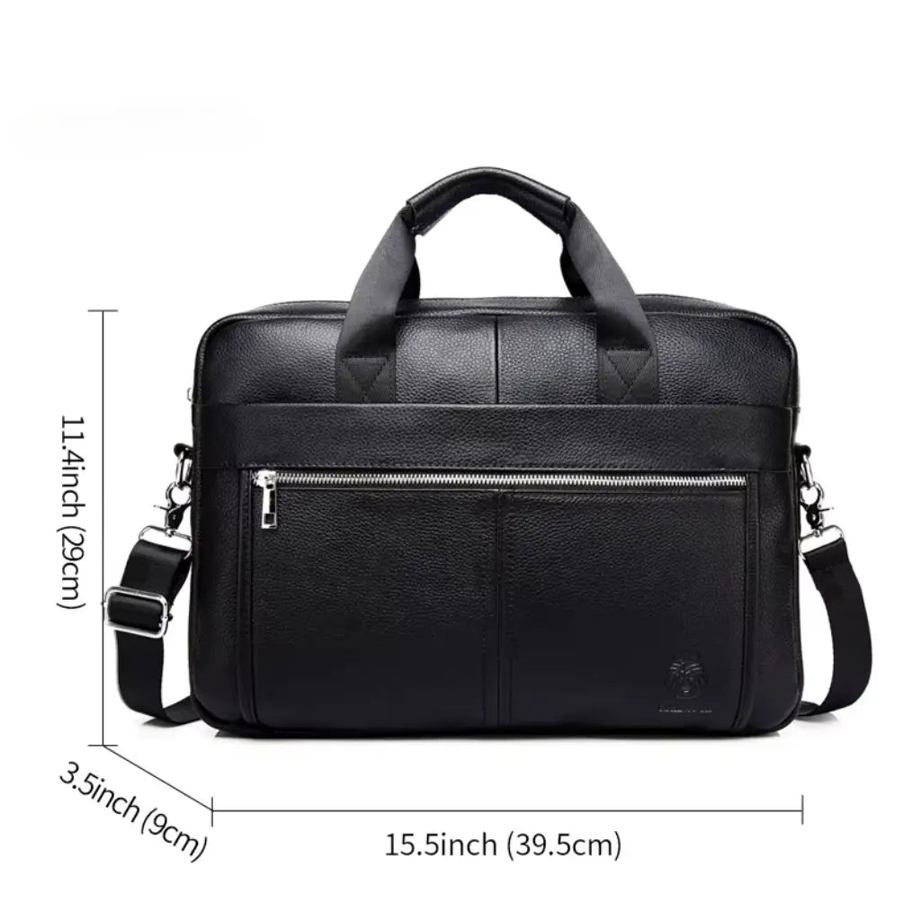 Duurzame laptoptas heren 15 inch zwart – Luxe, Beschermend & Waterafstotend