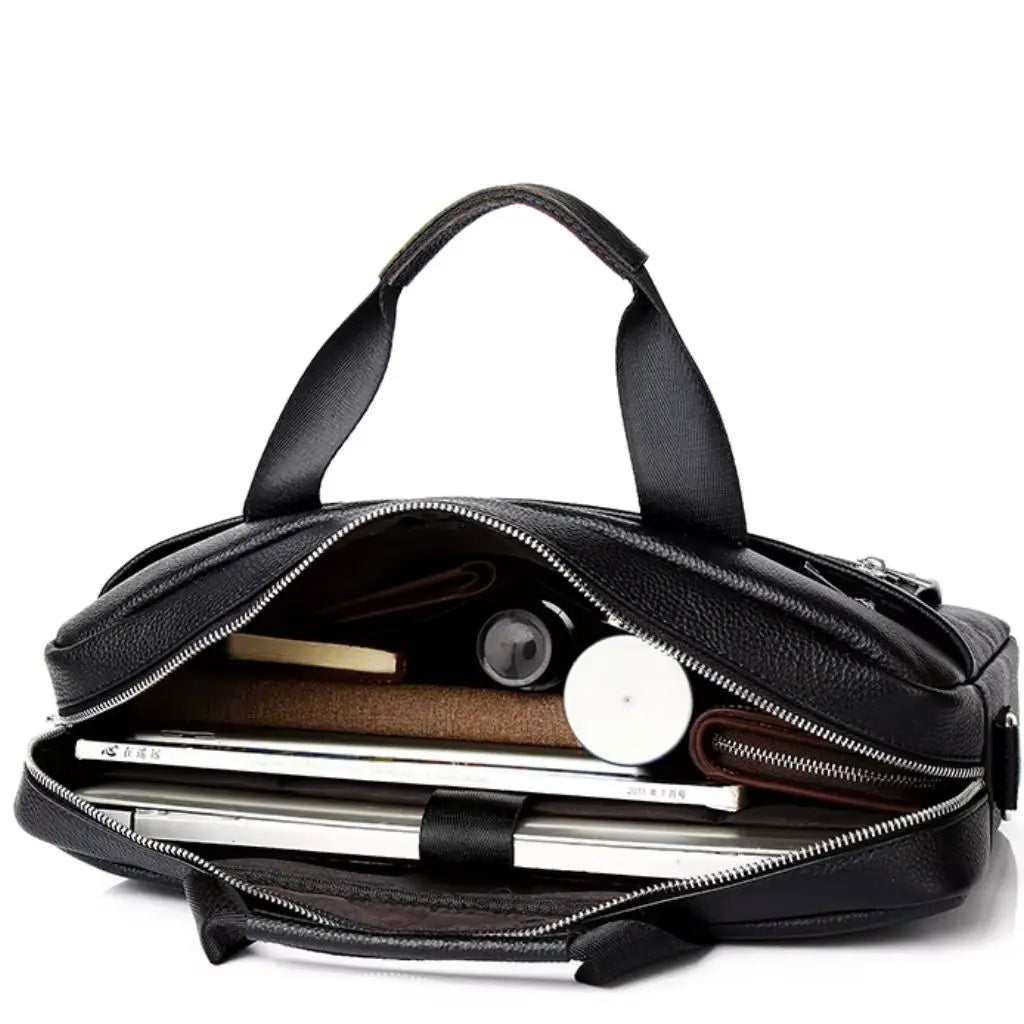 Duurzame laptoptas heren 15 inch zwart – Luxe, Beschermend & Waterafstotend