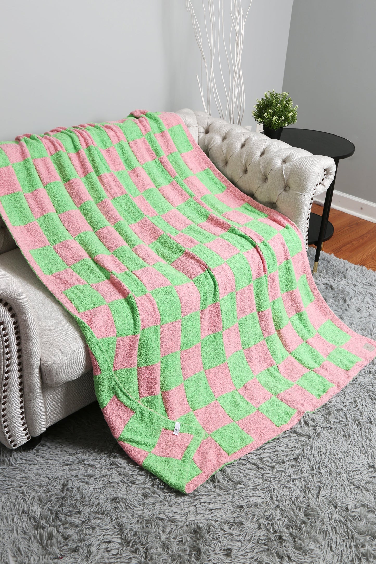 Geruite Luxe Fleece Deken – Zachte Checkered Throw voor Bank & Bed
