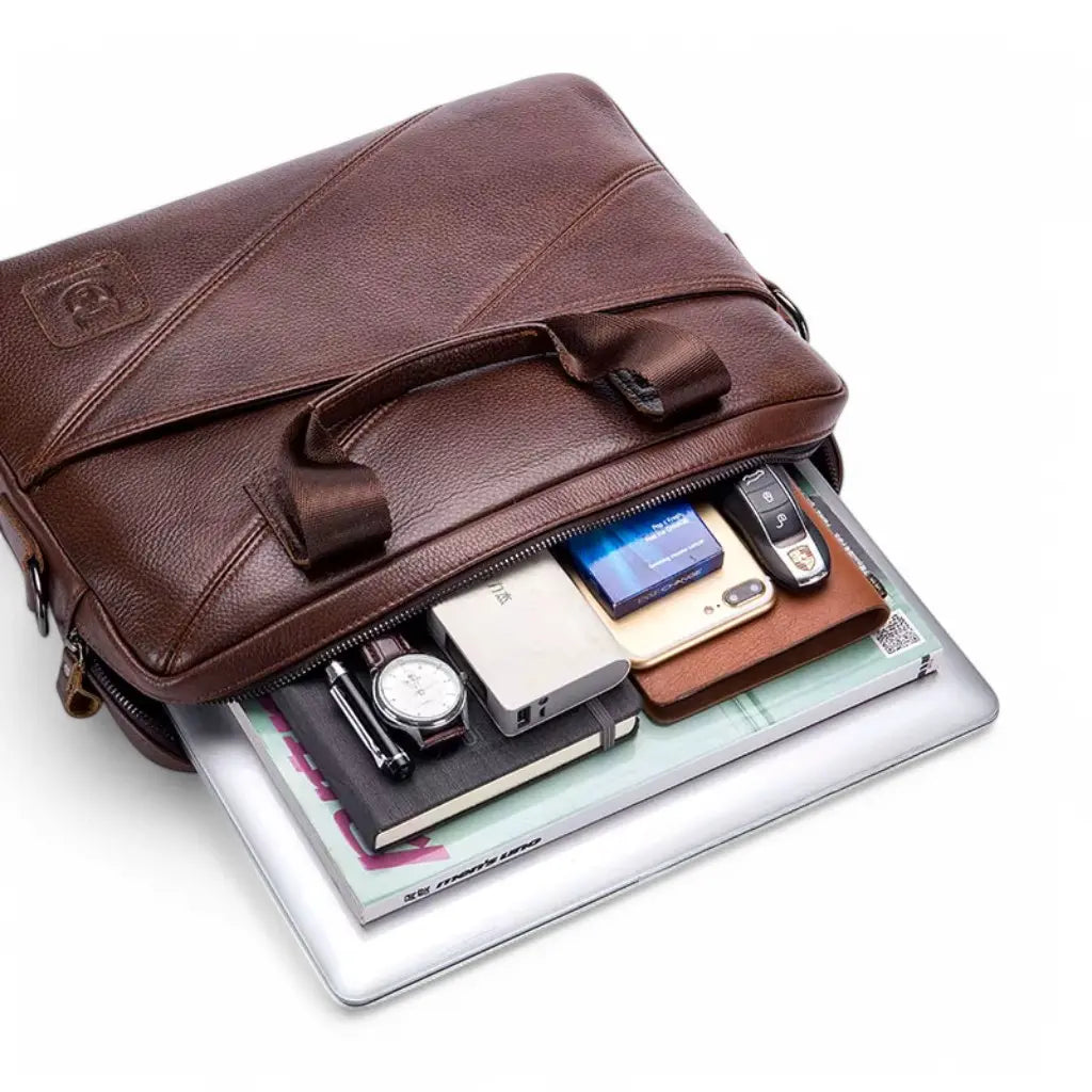 Leren Laptoptas Zwart – Elegant & Functioneel