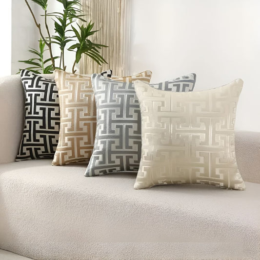 Decoratief Sierkussen met Geometrisch Patroon – Luxe Kussenhoes in Diverse Kleuren