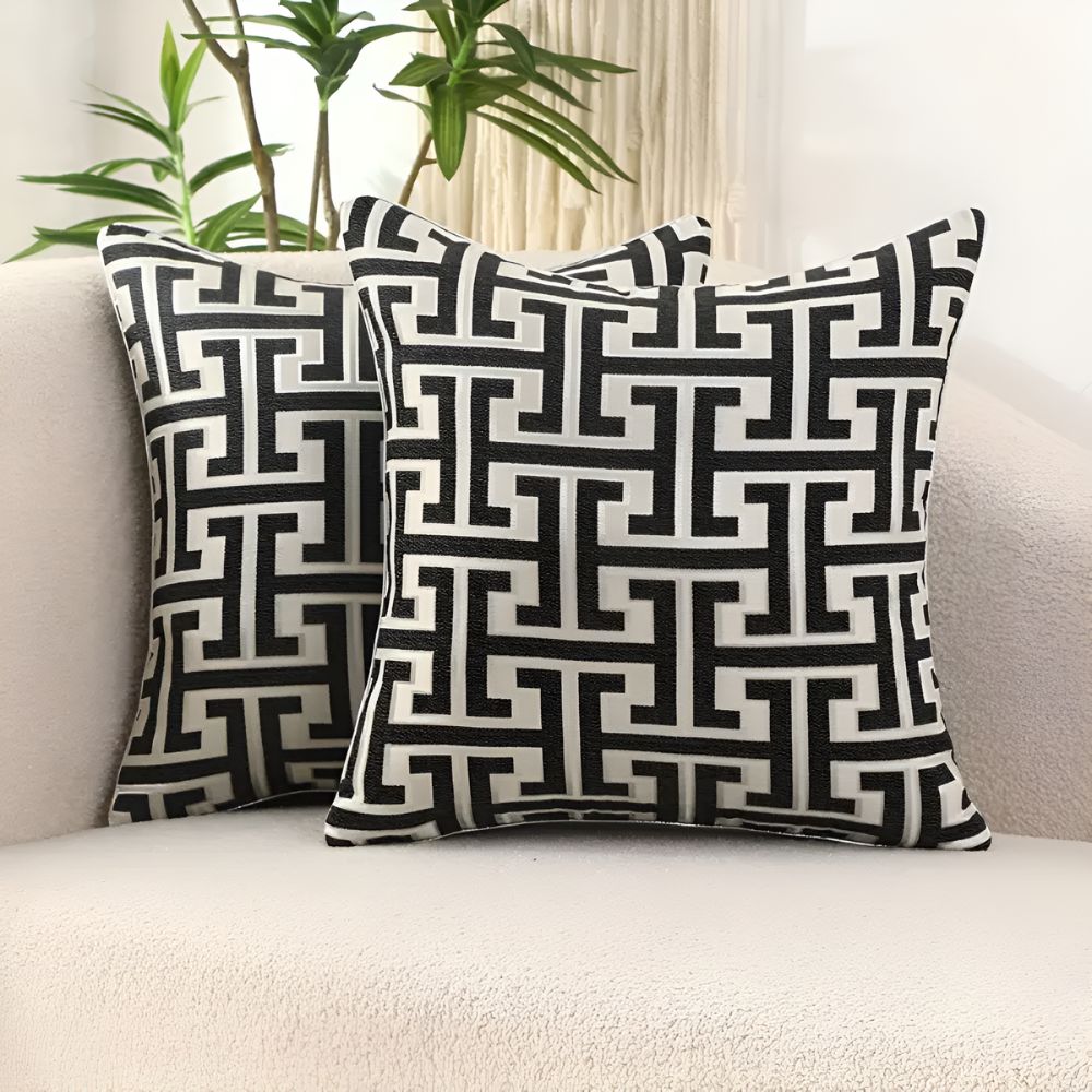 Decoratief Sierkussen met Geometrisch Patroon – Luxe Kussenhoes in Diverse Kleuren