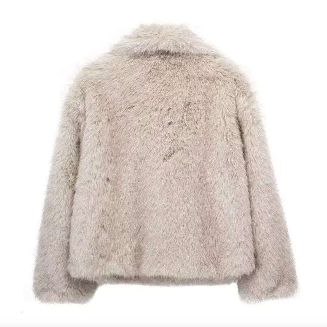 Dames Faux Fur Jas – Elegante Warme Winterjas met Luxe Look