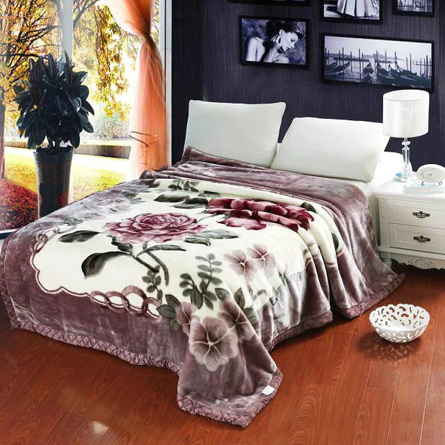 Luxe Fleece Deken met Bloemenprint – Zachte Warme Dekens voor Bed en Bank