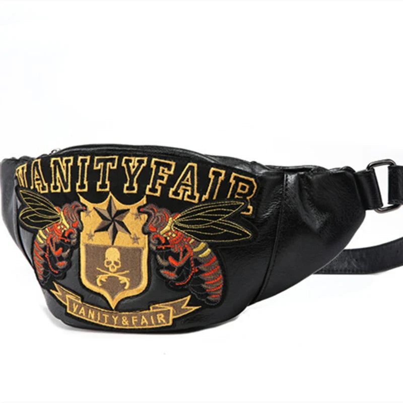 Zwarte Heuptas met Vintage Vanity Fair Print – Stoere Eye-Catcher