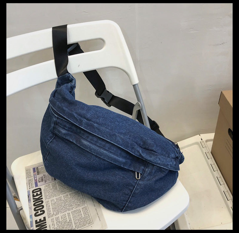 Denim Heuptas β Stoere Crossbody Tas van Spijkerstof met Ruim Vak