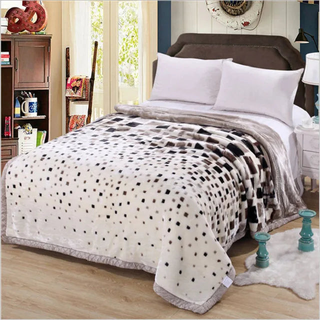 Luxe Fleece Deken met Bloemenprint – Zachte Warme Dekens voor Bed en Bank