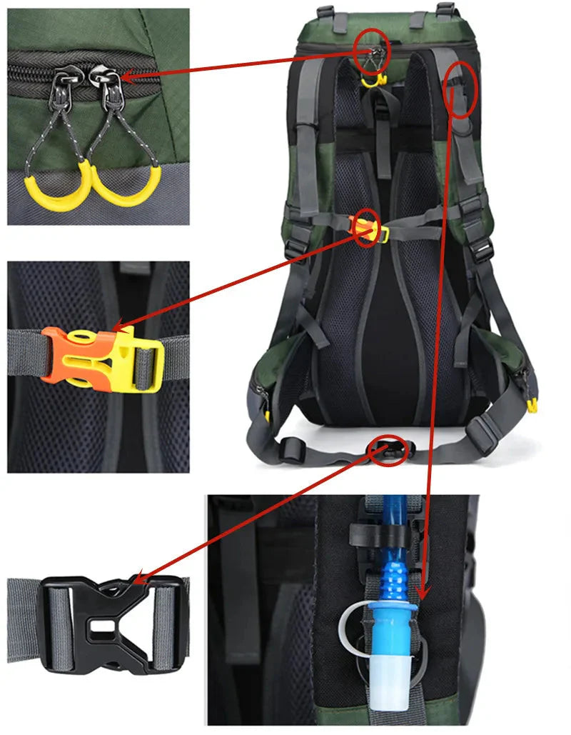 Waterdichte Outdoor Rugzak 70L – Lichtgewicht & Ruim