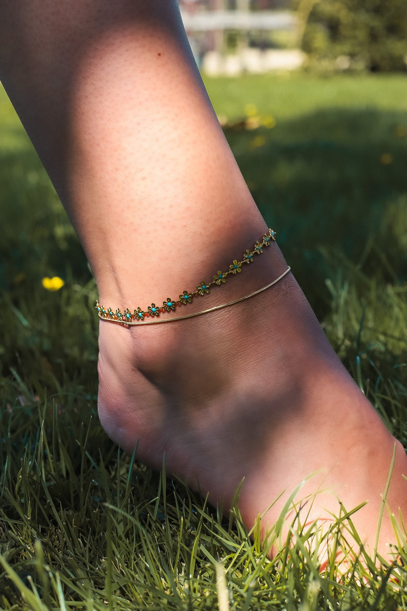 Goudkleurige Enkelband – Minimalistische Snake Chain Enkelketting