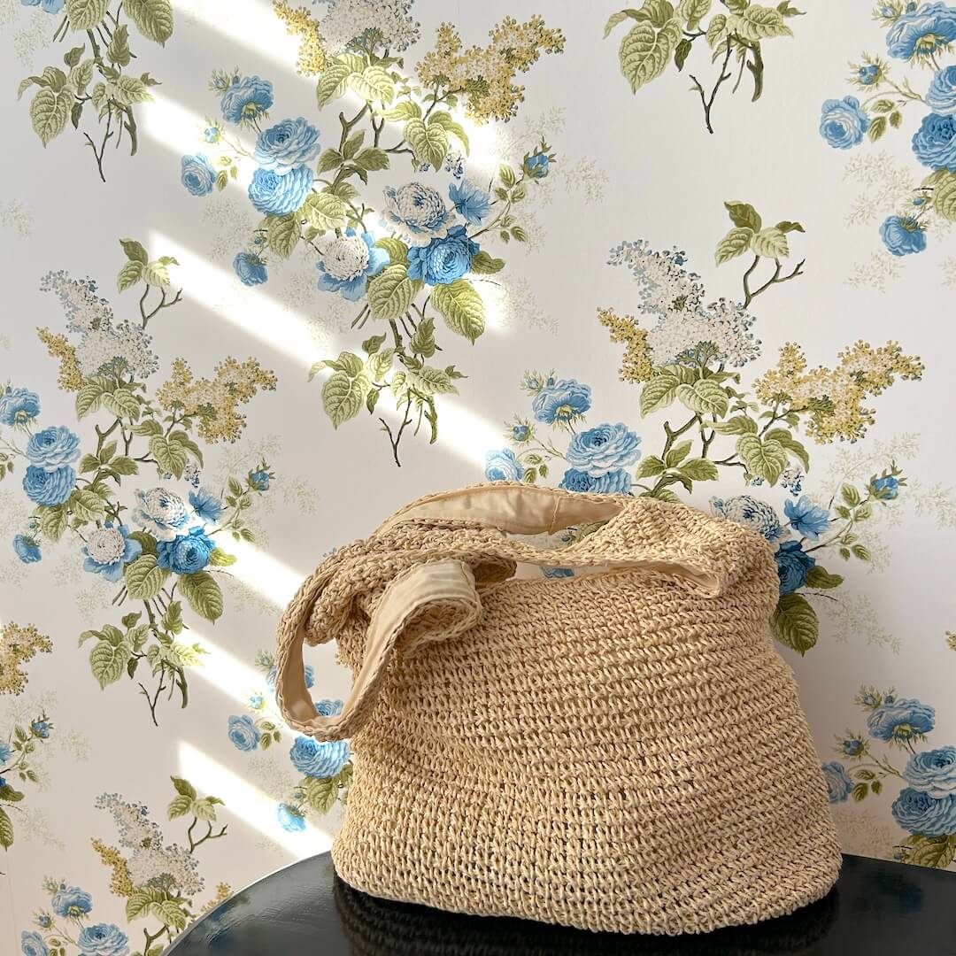 Bohemian Strandtas – Grote Rieten Shopper met Rits, Duurzaam Geweven