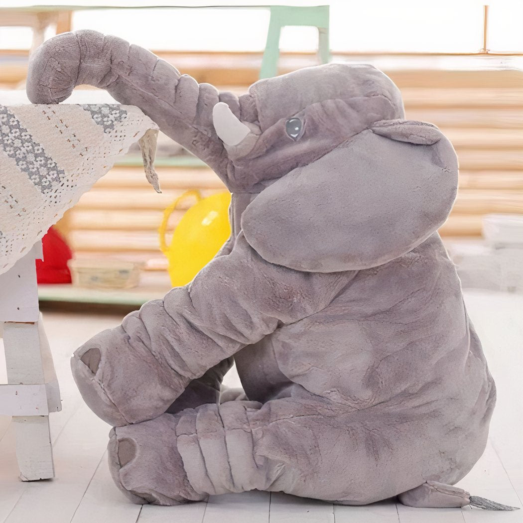 Grijze Pluche Olifant – Zacht, Knuffelbaar & Schattig